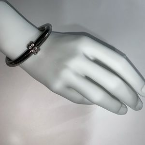 NIB gun metal silver COIL BRACELET w/SWAROVSKY$75